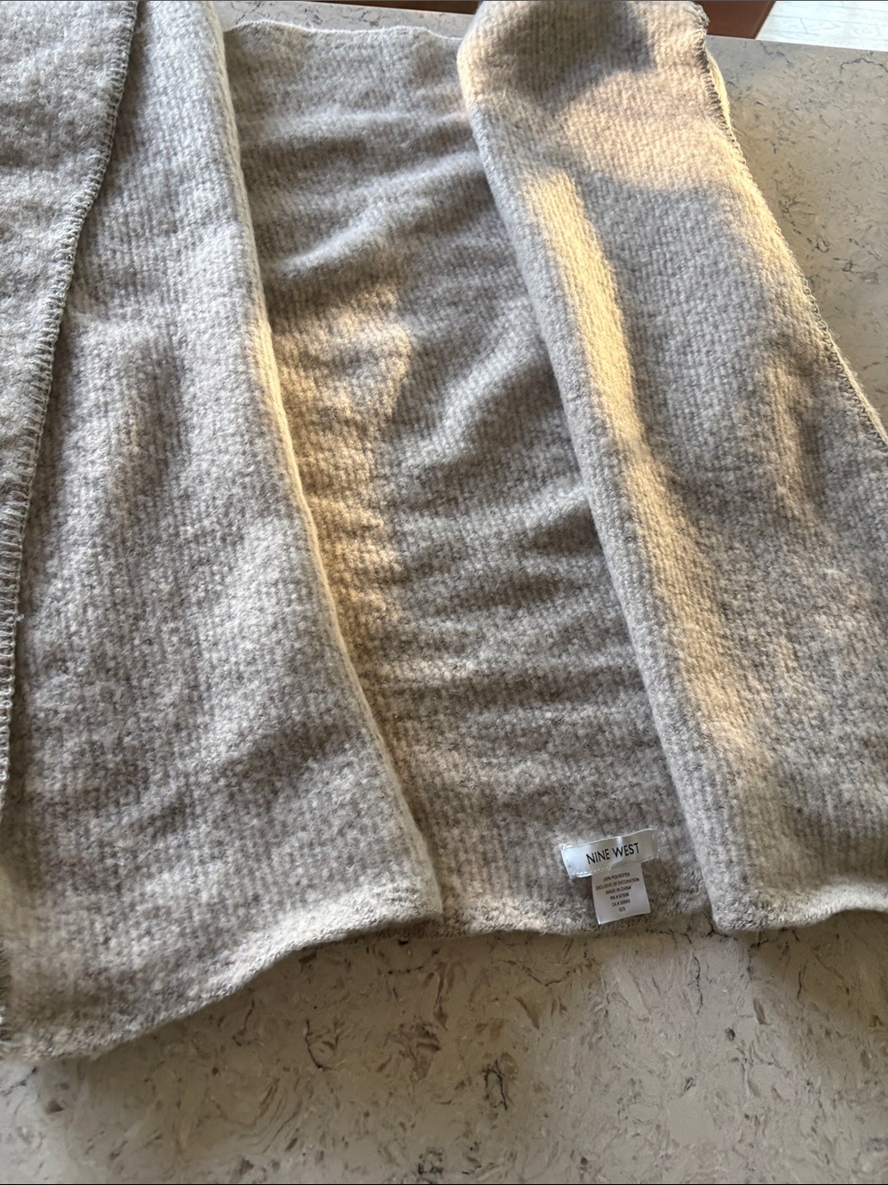 Nine West Light Gray Open-Front Knit scarf